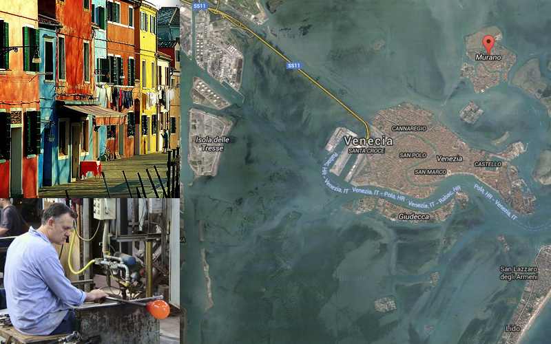 Pisapapeles de cristal-isla de murano