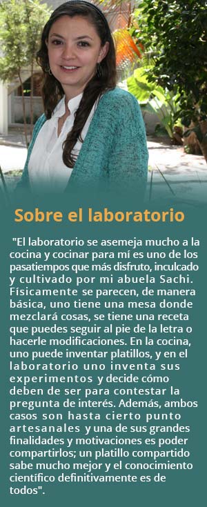 El laboratorio es como una cocina, comenta la joven investigadora.(Foto: conacytprensa.mx)