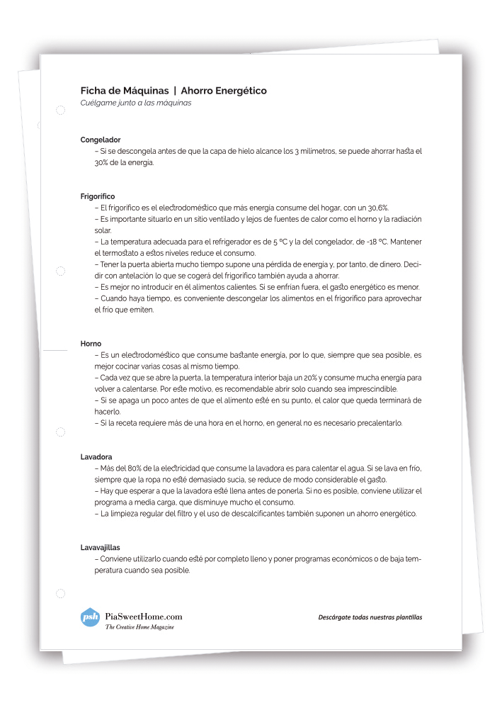 Esta plantilla es de piasweethome y te ayuda a sabér qué máquinas de la casa tienen un consumo energético correcto.